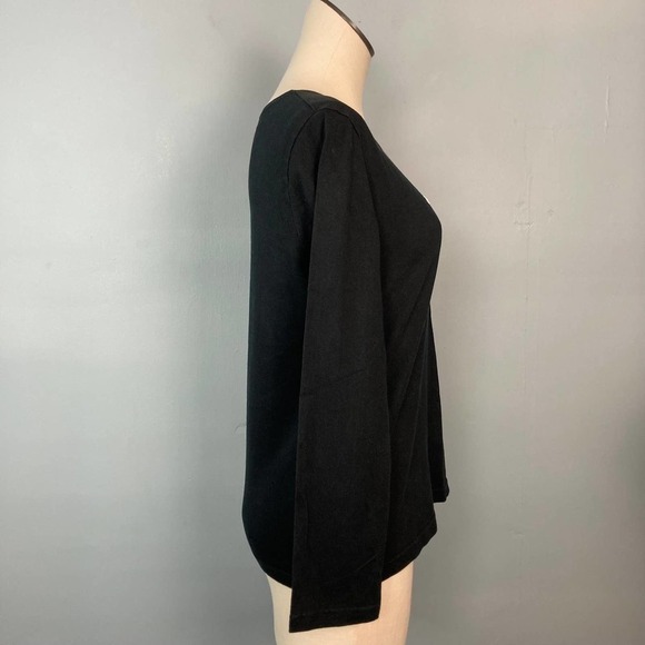 𝅺lemon Grass Studio Christmas Holiday Kitty Cat Long Sleeve T-Shirt Black Size S - Picture 3 of 12